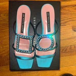 Les Petits Joueurs blue Sandals with Rhinestone Straps